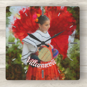 Fiesta Flower 2555 Square Wall Clock