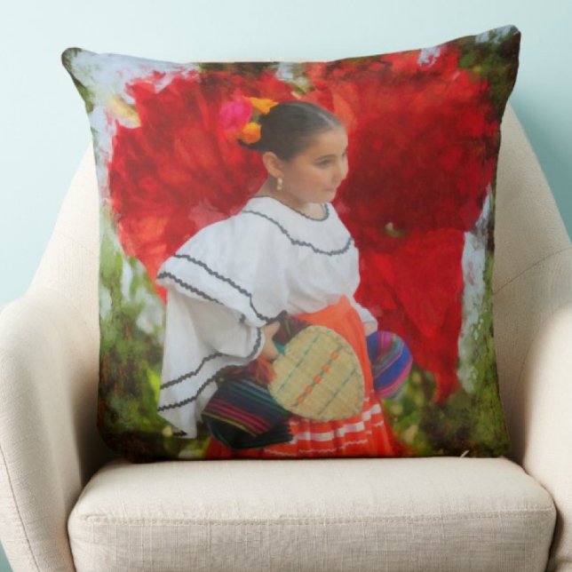 Fiesta Flower 2555 Throw Pillow (Creator Uploaded)