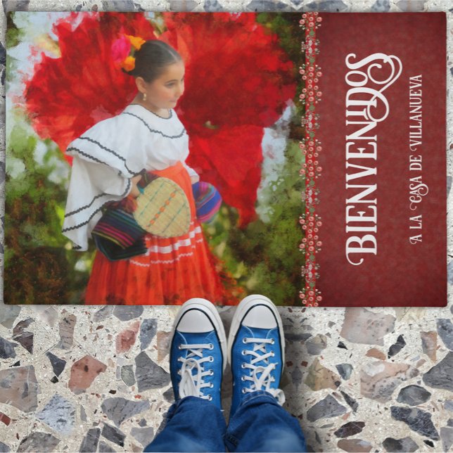 Fiesta Flower Bienvenidos 2555 Doormat (Creator Uploaded)