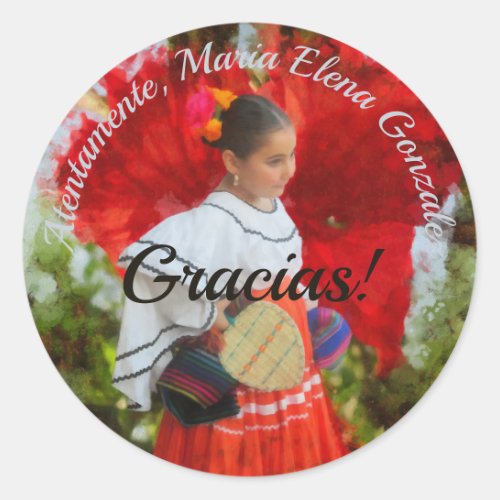 Fiesta Flower Gracias 2555 Classic Round Sticker