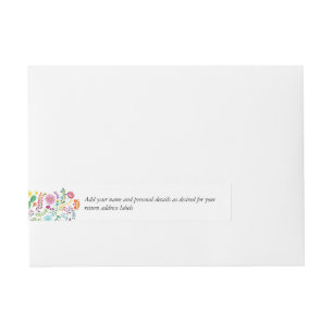 Fiesta Folk Art Floral Llama Wedding Customizable Wrap Around Address Label
