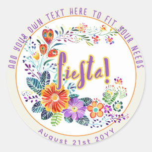 FIESTA Folkart Flowers Custom Classic Round Sticker