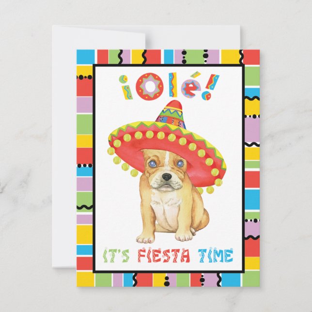 Fiesta Frenchie Invitation (Front)