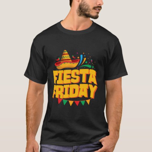 Fiesta Friday Celebration Sombrero T_Shirt