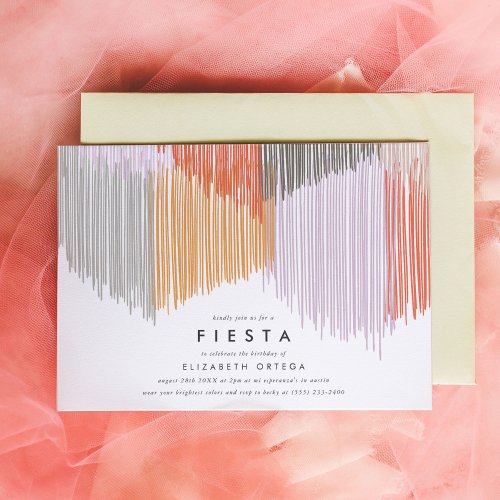 Fiesta Fringe Birthday Invitation