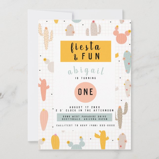 Fiesta Fun 1st Birthday Party Invitation (Front)