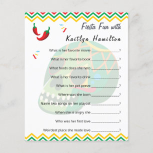 Fiesta Fun Baby Shower Question Game Humor Flyer