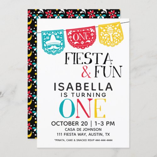 Fiesta  Fun First Birthday Invitation