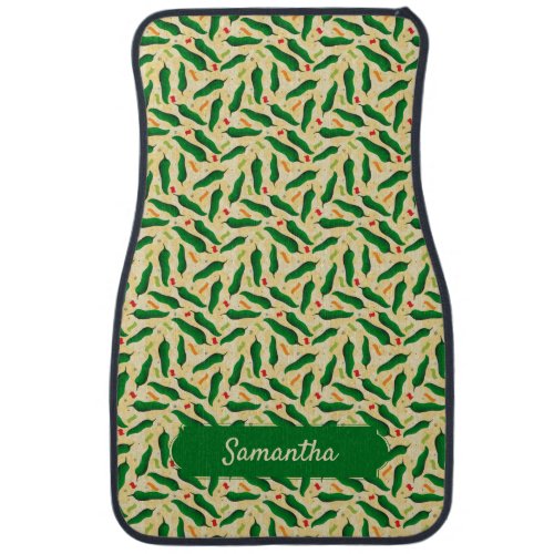 Fiesta Fun Green Chile Pattern Car Floor Mat