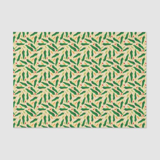Fiesta Fun Green Chile Pattern Tissue Paper (Front)