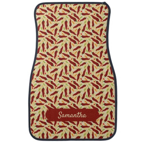 Fiesta Fun Red Chile Pattern Car Floor Mat