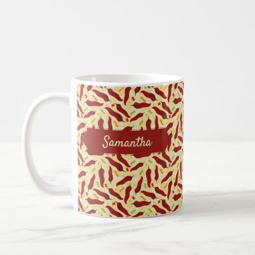 Fiesta Fun Red Chile Pattern Coffee Mug