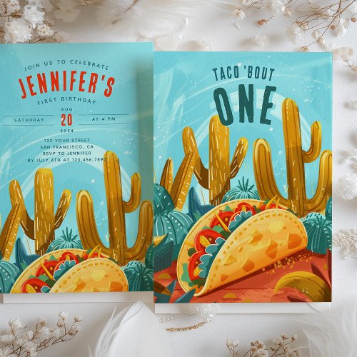 Fiesta Fun _ Taco Bout One First Birthday Invitation