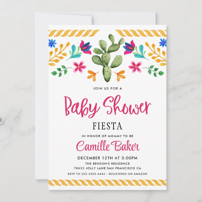 Fiesta Gender Neutral Baby Shower Invitation (Front)