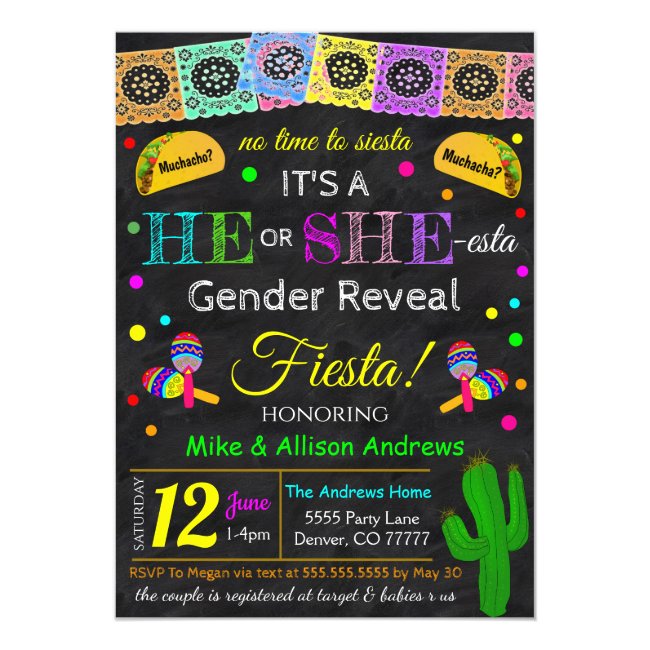Fiesta Gender Reveal Invitation