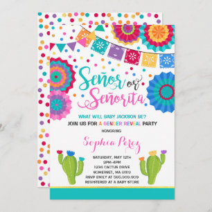 Fiesta Gender Reveal Invitation Señor Or Señorita