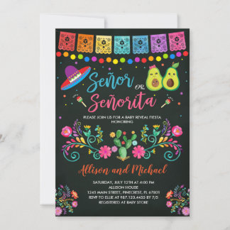 Fiesta Gender Reveal Invitation Señor Or Señorita