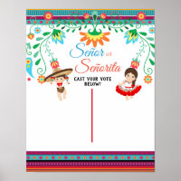 Fiesta gender Reveal Voting Board Poster