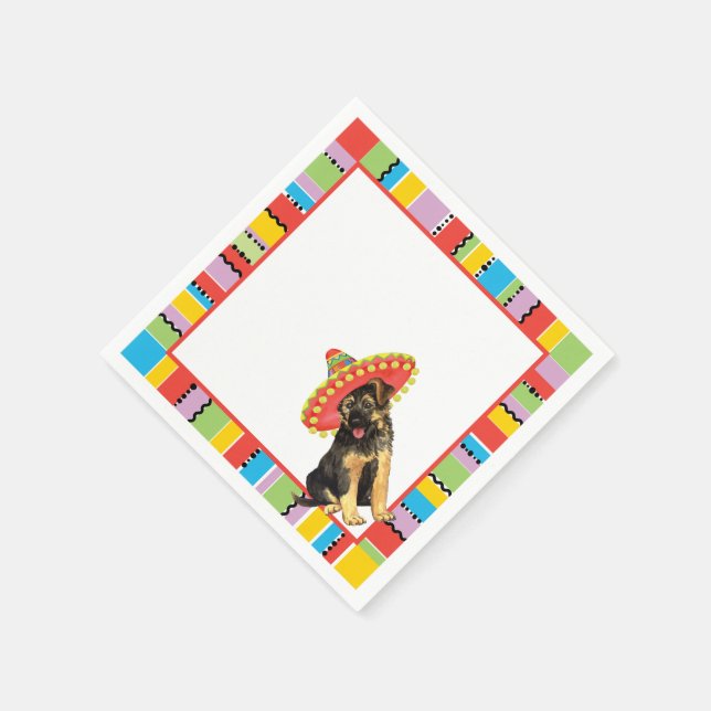 Fiesta German Shepherd Paper Napkins (Corner)