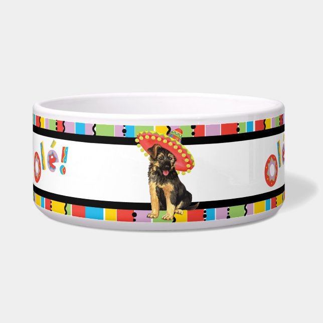 Fiesta German Shepherd Pet Bowl (Left)