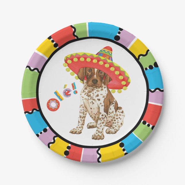 Fiesta German Shorthaired Pointer Paper Plates (Front)