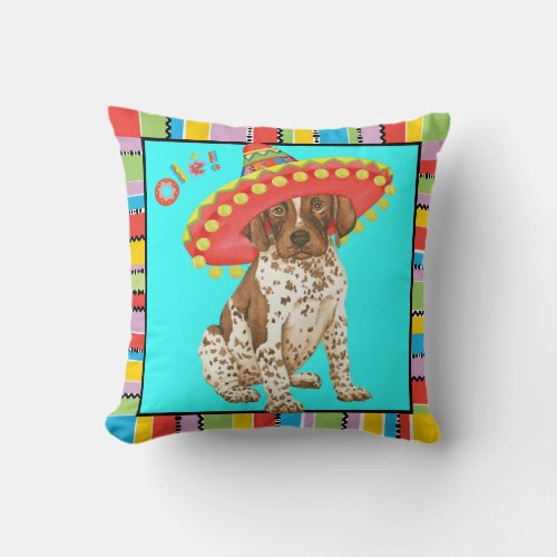 Fiesta German Shorthaired Pointer Throw Pillow