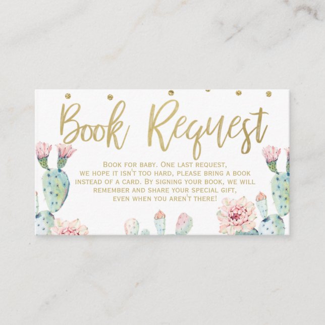 Fiesta Gold Calligraphy Book request Card Insert (Front)