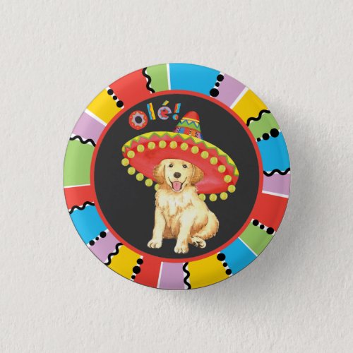 Fiesta Golden Retriever Button