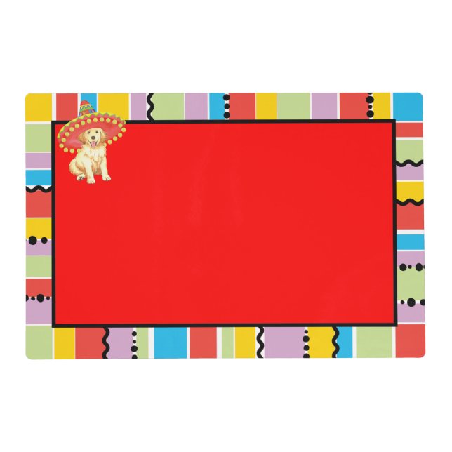 Fiesta Golden Retriever Placemat (Front)