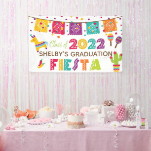 Fiesta Graduation Banner - White - Class of 2022