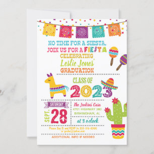 Fiesta Graduation Invitation - White (2023)
