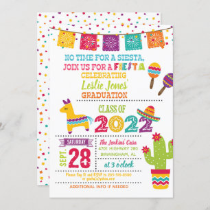 Fiesta Graduation Invitation - Wht (2022)