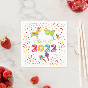 Fiesta Graduation Napkin - White
