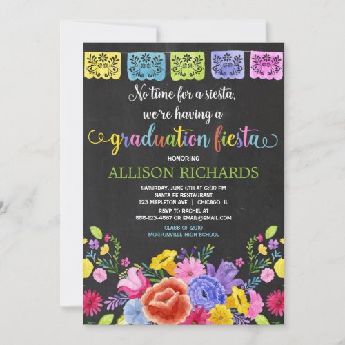 Fiesta graduation party mexican theme graduation invitation