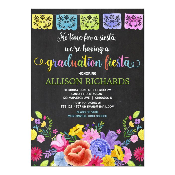 Fiesta Graduation Party Mexican Theme Invitation Fiesta Graduation Party Mexican Theme