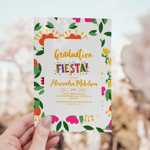 Fiesta graduation party mexican theme graduation invitation