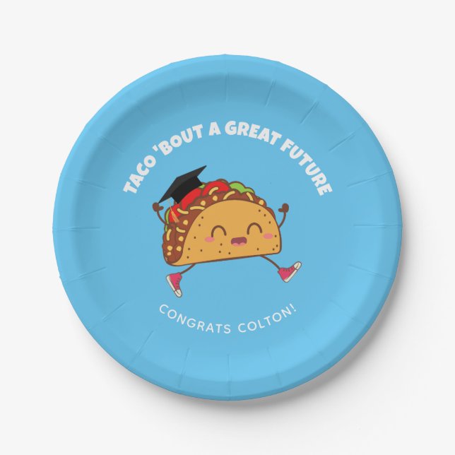 Fiesta Graduation Party Taco Bout a Great Future Paper Plates (Front)