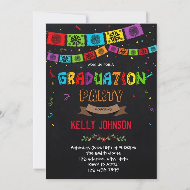 Fiesta graduation theme Party Invitation (Front)