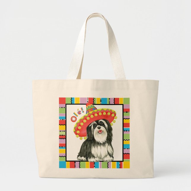 Fiesta Havanese Large Tote Bag (Front)