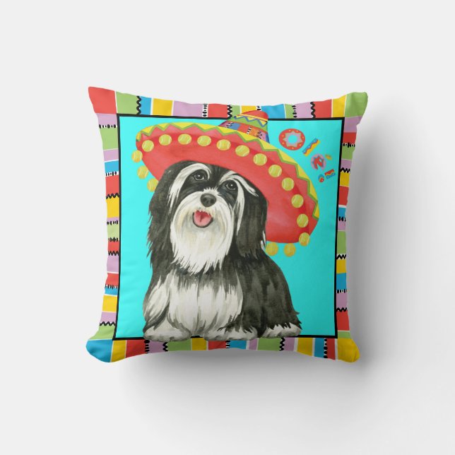 Fiesta Havanese Throw Pillow (Front)