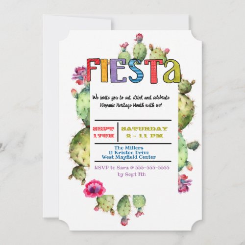 FIESTA Hispanic Heritage Month Party Invitation