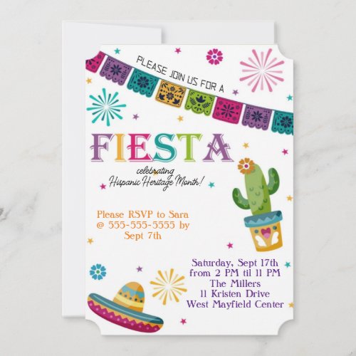 FIESTA Hispanic Heritage Month Party Invitation