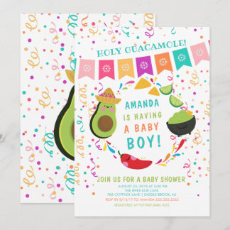 Fiesta Holy Guacamole Baby Shower Invitation
