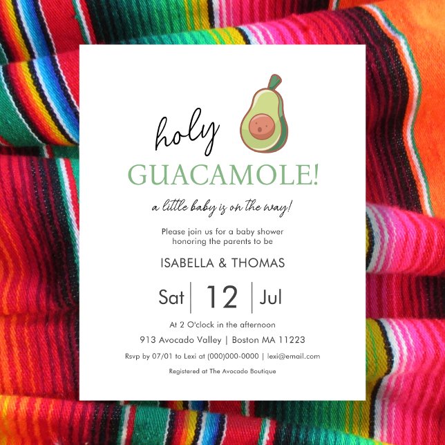 Fiesta | Holy Guacamole Baby Shower Invitation (Creator Uploaded)