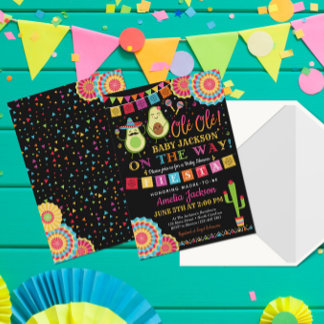 Fiesta Holy Guacamole Baby Shower Invite Mexican