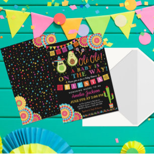 Fiesta Holy Guacamole Baby Shower Invite Mexican