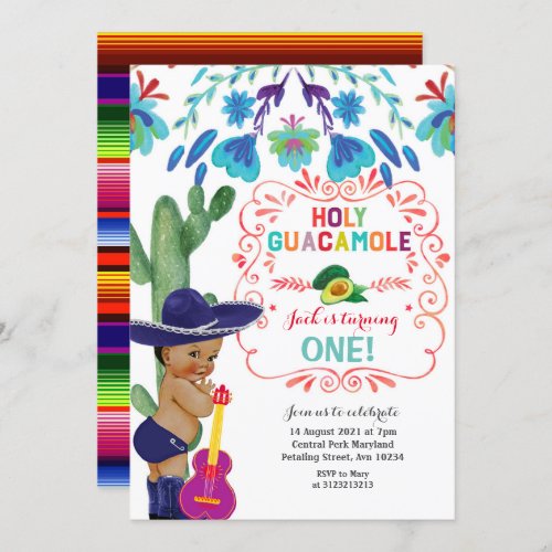 Fiesta Holy Guacamole Birthday Baby boy Invitation