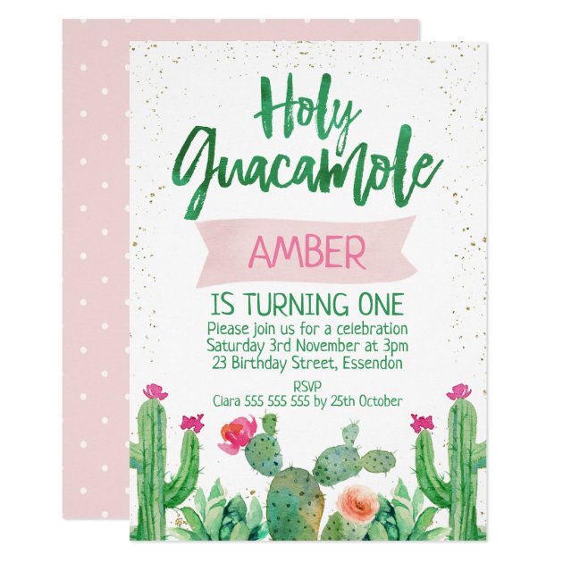 Fiesta Holy Guacamole Birthday Invitation