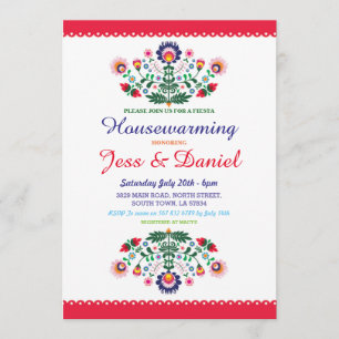 Fiesta Housewarming Party Mexican Floral Invite