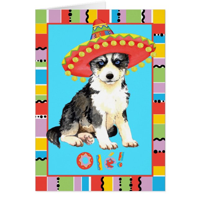 Fiesta Husky Greeting Card (Front)